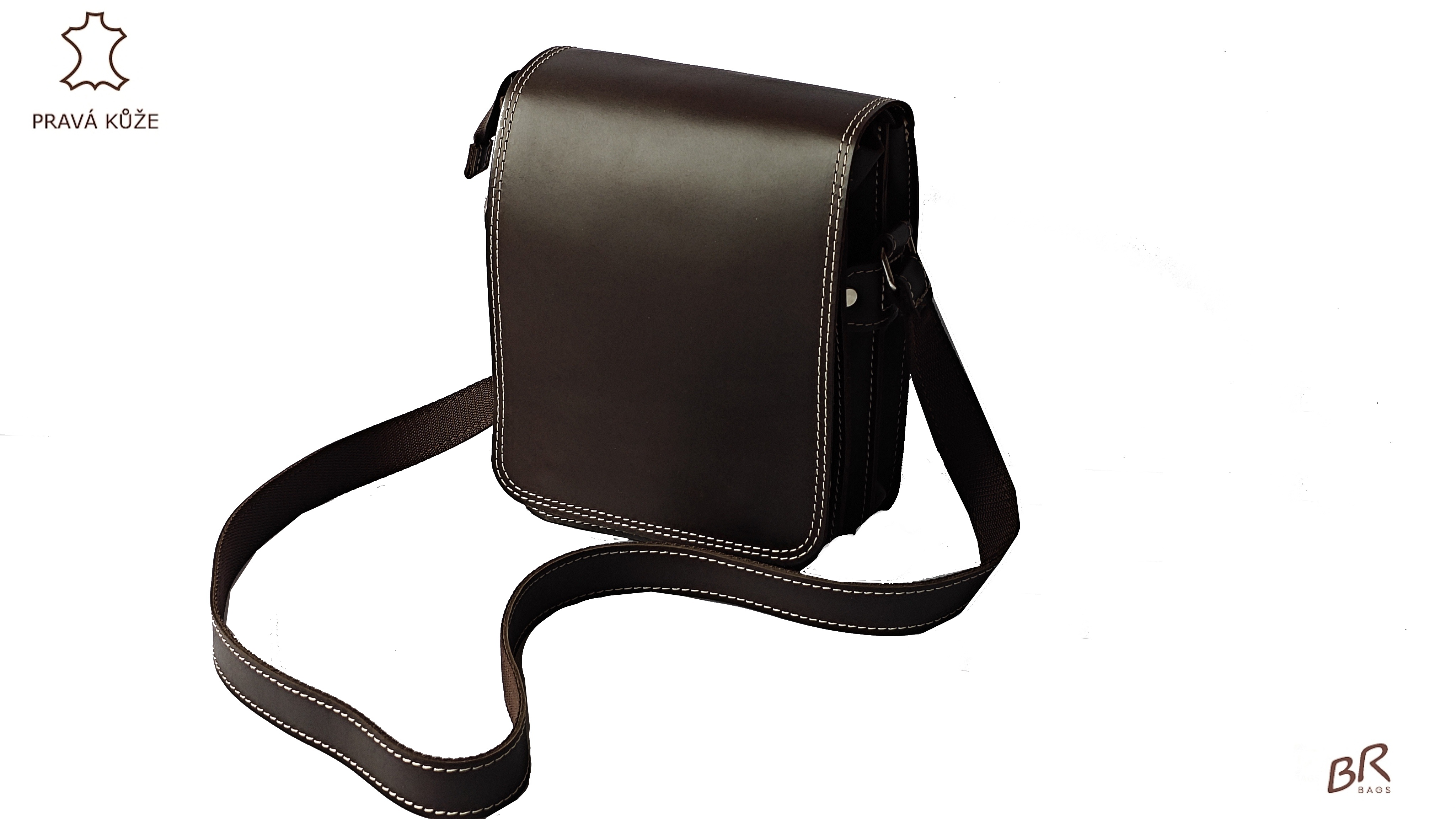 Kožená taška Br.Bags SAPPORO EXCLUSIVE - ručně šitá, dvoukomorová, XL