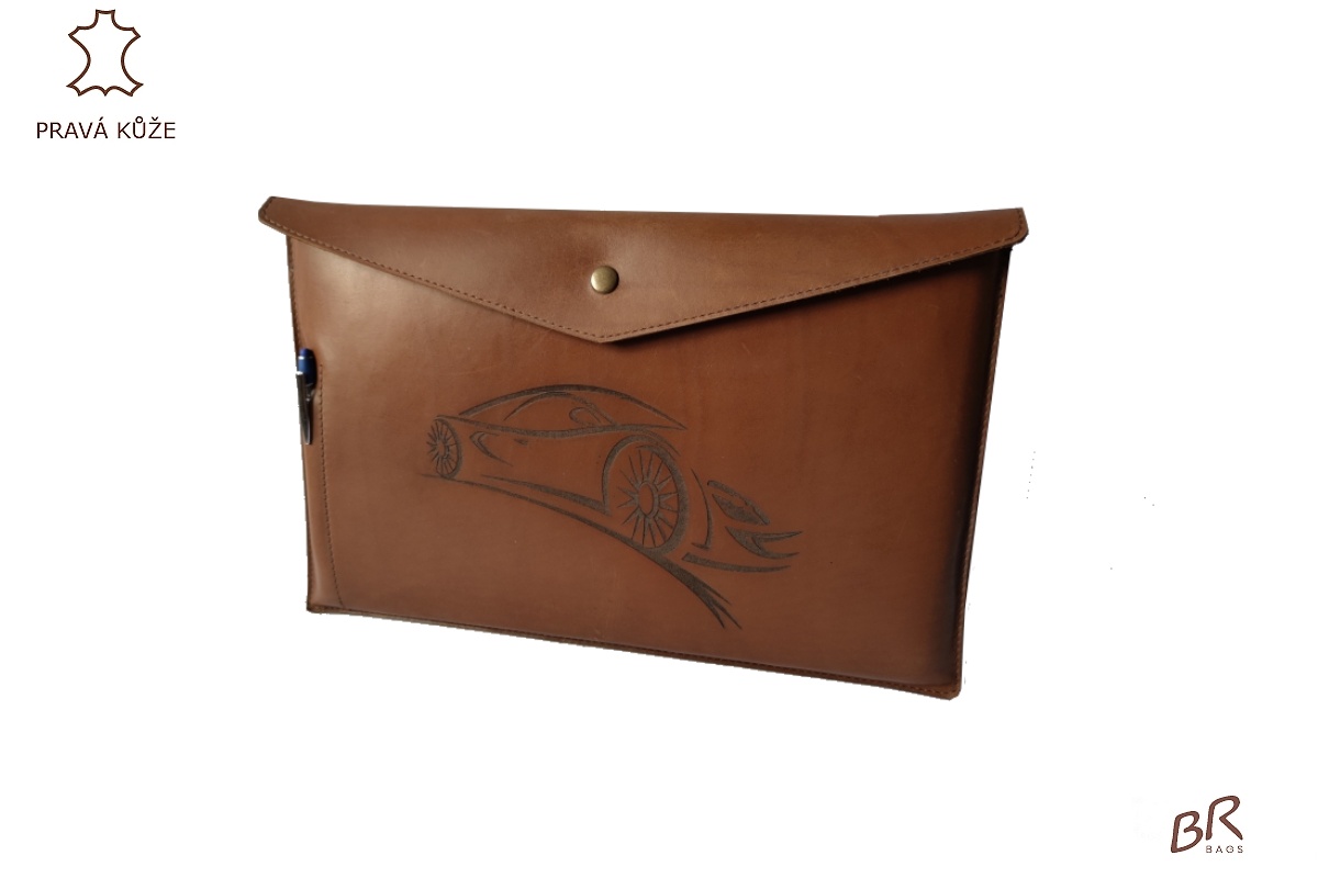 Kožený obal Br.Bags na notebook V - ručně šitý, jednokomorový, vel.XXL