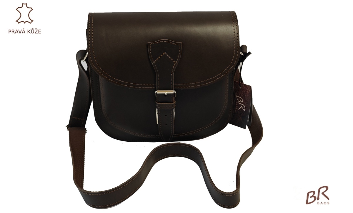 Kožená taška Br.Bags REGINA  -  ručně šitá, dvoukomorová