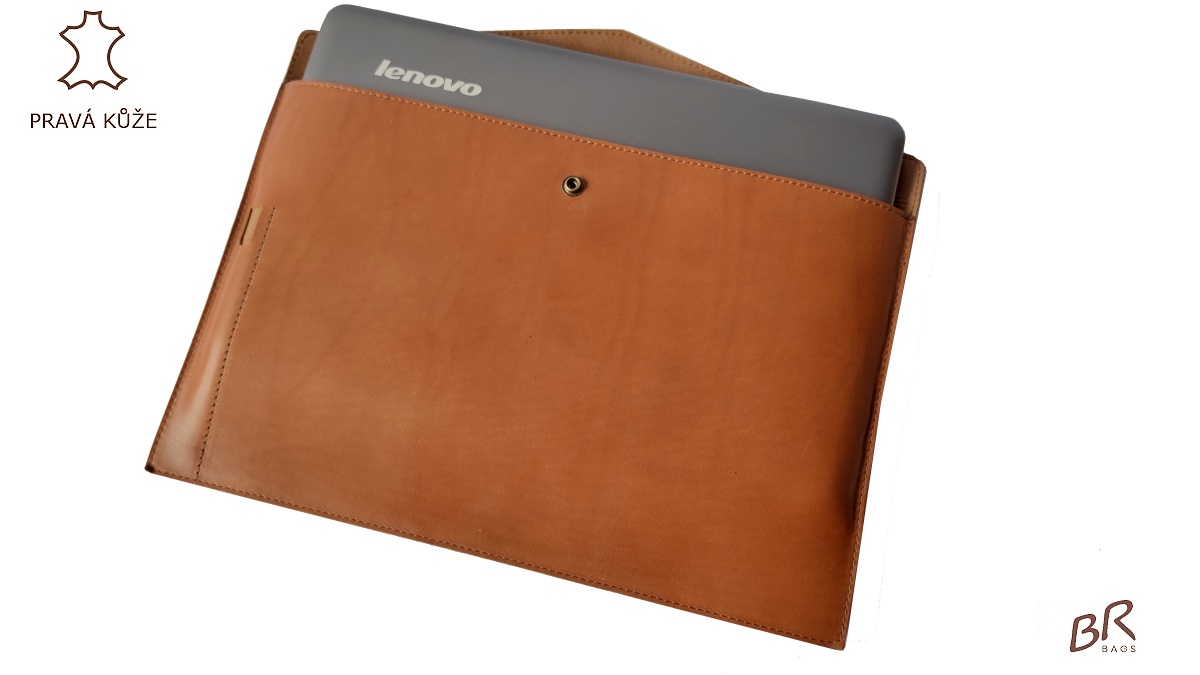 Kožený obal Br.Bags na notebook V - ručně šitý, jednokomorový, vel.XXL
