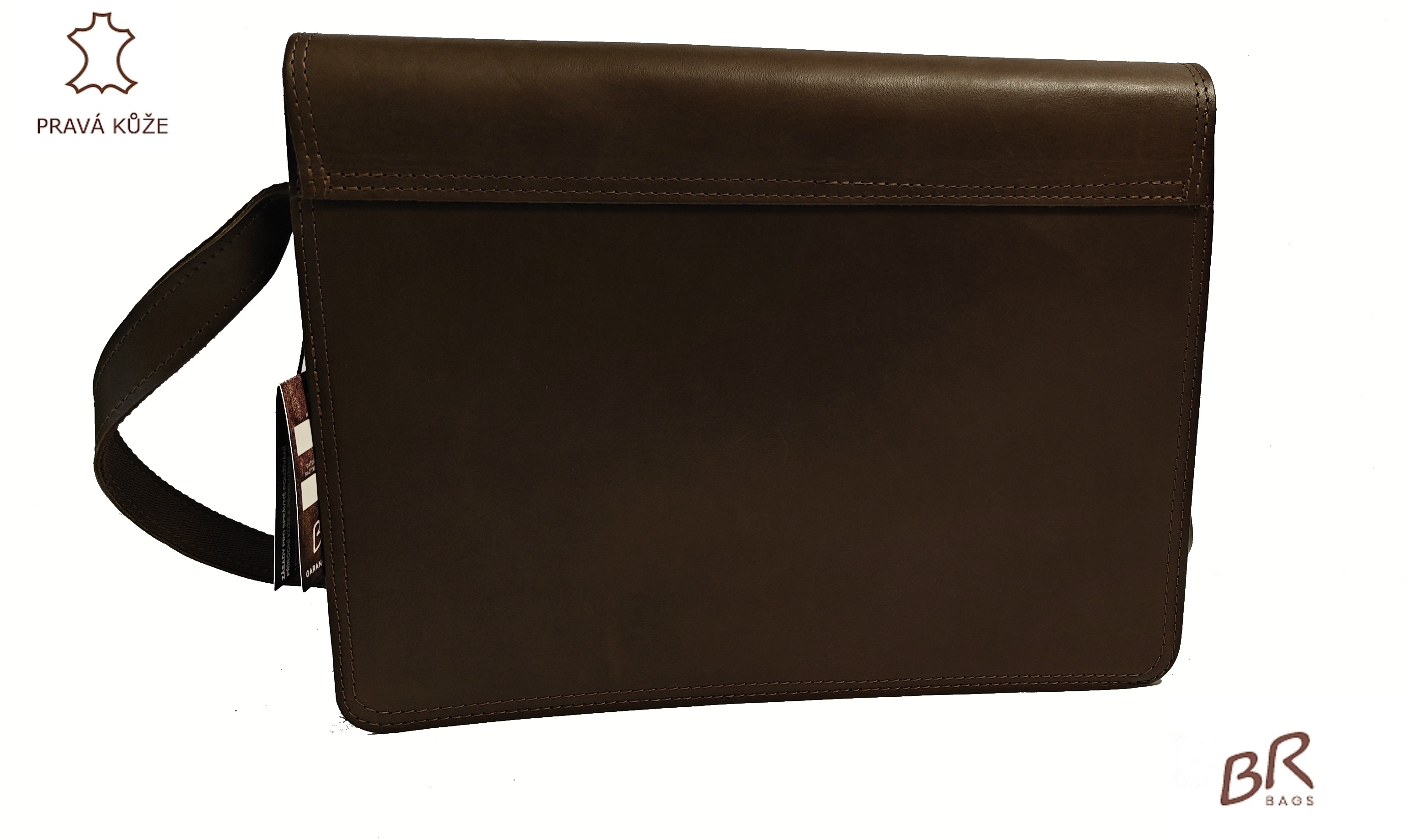 Kožená aktovka Br.Bags DENVER BR - ručně šitá, jednokomorová L
