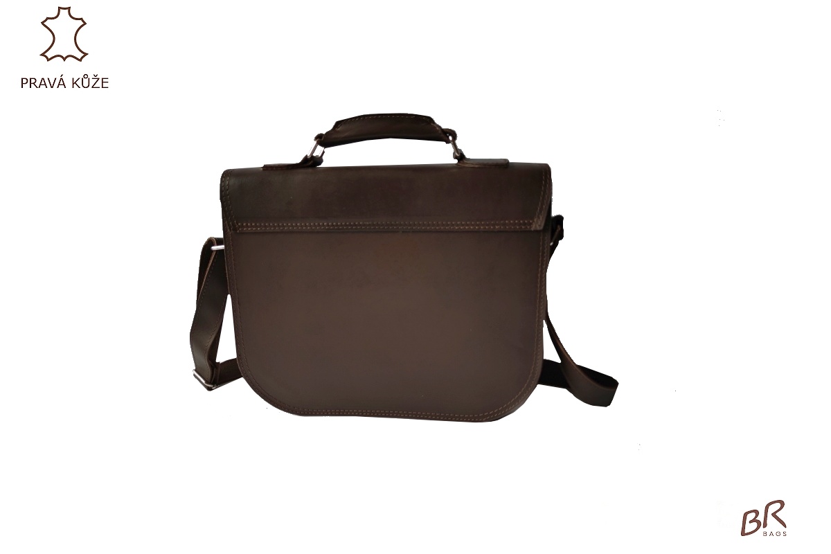 Kožená taška Br.Bags ELIZABETH  -  ručně šitá, dvoukomorová